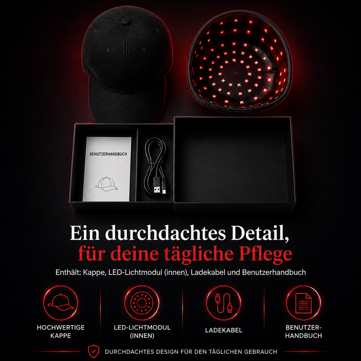 Rotlicht Therapie-Kappe